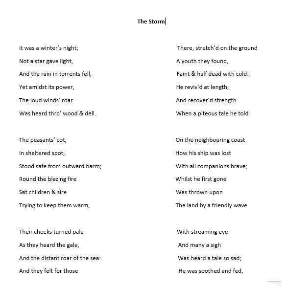 Transcript of 'The Storm'
