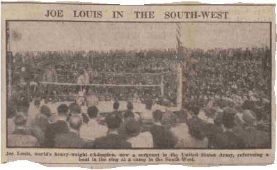 Photograph showing how popular Joe Louis was with people in the South West.  Published in The Western Morning News, 15 May 1944.  Reproduced by kind permission of Mirrorpix.