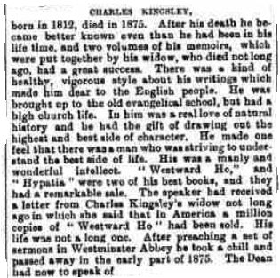 Obituary, which tells people about someone who had died and describes their life.  Published in the Salisbury Times,17 November 1893.  Newspaper image © The British Library Board.  All rights reserved.  With thanks to The British Newspaper Archive (www.britishnewspaperarchive.co.uk).