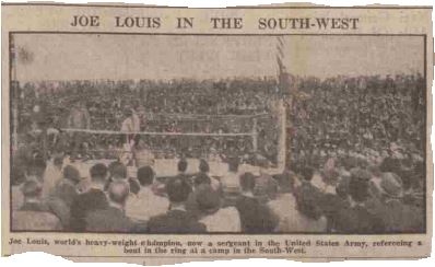 Photograph showing how popular Joe Louis was with people in the South West.  Published in The Western Morning News, 15 May 1944.  Reproduced by kind permission of Mirrorpix.